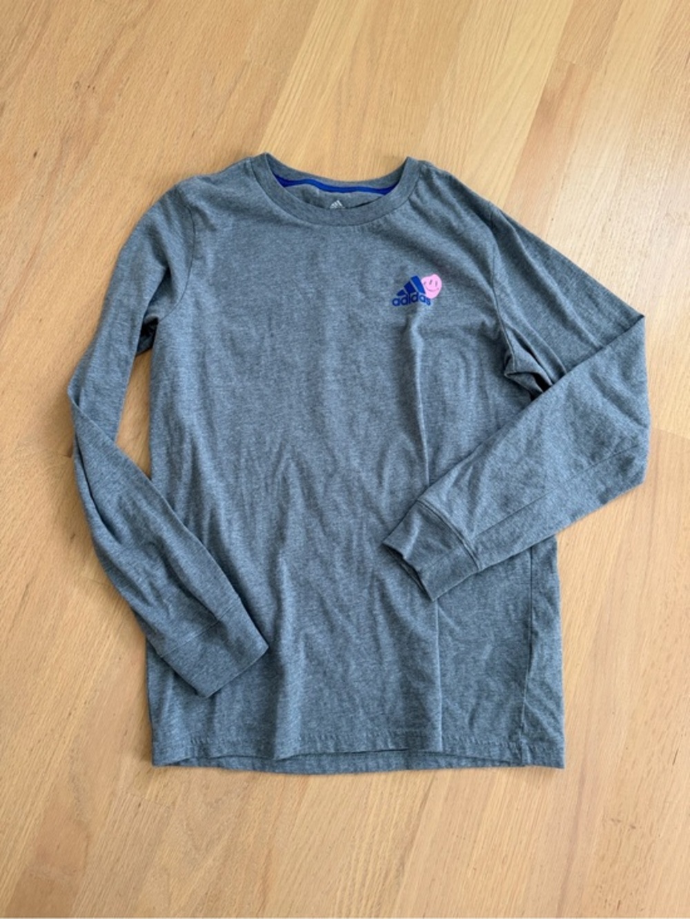 Adidas Positivtee Long Sleeved Tee Shirt Boys Size Large 14/16 Ripple Graphic